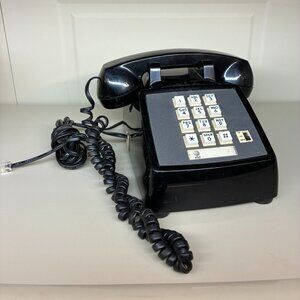 Vintage Western Electric 2500DM Bell System Push Button Telephone Black Phone